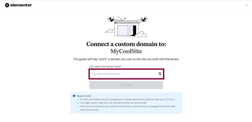 Подключение пользовательского доменного имени к сайту на хостинге Elementor
